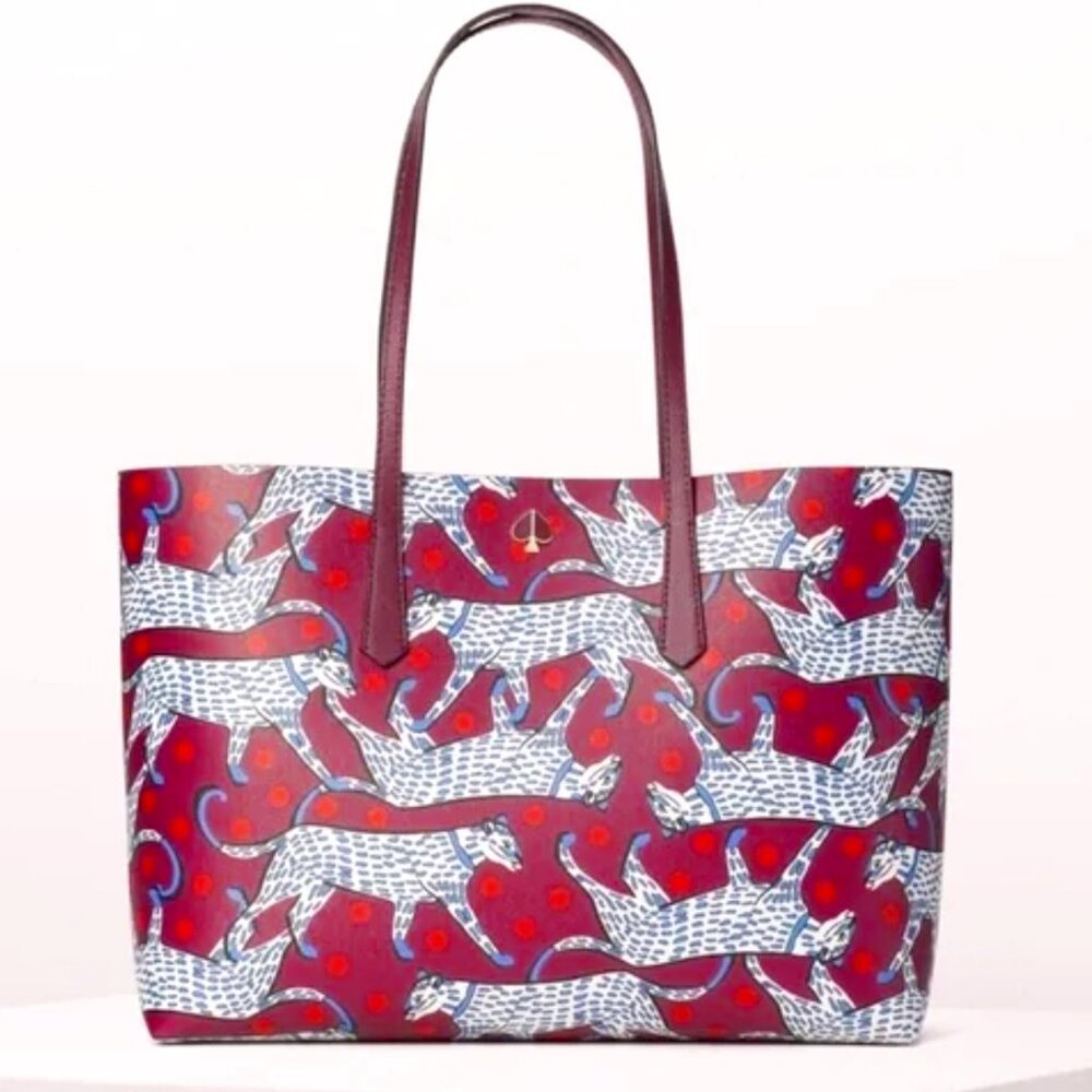 KATE SPADE Molly Panther Print Large Tote Bag